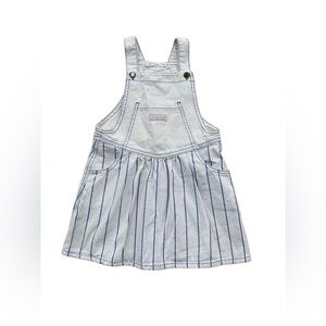 Fin & Vince Size 4/5 Denim Jumper Dress in Blue Stripe